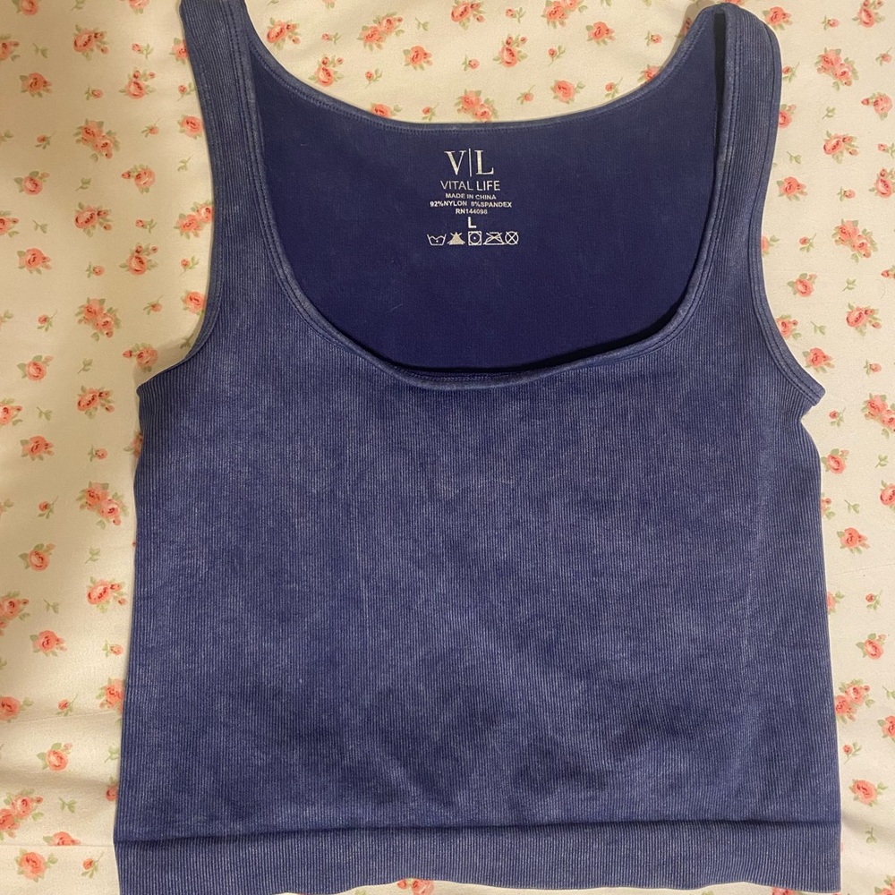 dark blue tank top, size large, dance/ workouts :) NEW